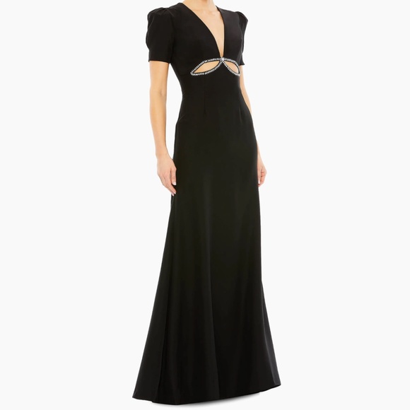 Ieena for Mac Duggal -  leena Rhinestone Cutout Sheath Gown - Picture 1 of 10